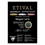 Альбом для акварели, 15л., А4, на склейке Clairefontaine «Etival», 300г/м2, торшон, холод. пресс., черный