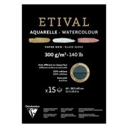 Альбом для акварели, 15л., А3, на склейке Clairefontaine «Etival», 300г/м2, торшон, холод. пресс., черный