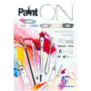 Скетчбук - альбом для смешанных техник 24л., А5, на склейке Clairefontaine «Paint'ON», 6 цветов, 250г/м2