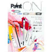 Скетчбук - альбом для смешанных техник 24л., А4 Clairefontaine «Paint ON», на склейке, 6 цветов, 250г/м2