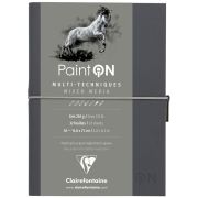 Скетчбук для смешанных техник 32л., А5 Clairefontaine «Paint ON», на сшивке, легкое зерно, серый, кожзам, 250г/м2