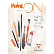 Скетчбук - альбом для смешанных техник 40л., А4, на склейке Clairefontaine «Paint'ON», мелкозерн., 250г/м2