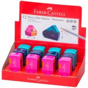 Точилка пластиковая Faber-Castell «Sleeve Mini» 1 отверстие, контейнер, розов./оранж., бирюзовая
