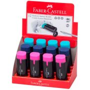 Точилка пластиковая с ластиком Faber-Castell «Combi» 1 отверстие, контейнер, ассорти