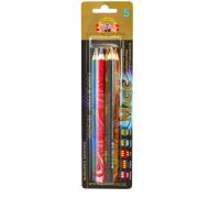 Карандаш с многоцв. грифелем Koh-I-Noor «Magic America. Original. Fire. Tropical. Neon», 5шт., утолщ., шестигран., блистер