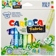 Набор фломастеров для ткани Carioca «Fabric Liner» 12цв., картон. уп., европодвес