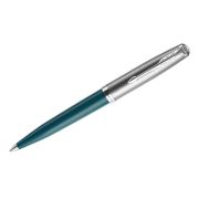 Ручка шариковая Parker «51 Teal Blue CT» черная, 1,0мм, поворот., подарочная упаковка