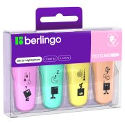 Набор текстовыделителей Berlingo «Textline HP100» мини, 04цв., 1-5мм, пастельные цвета, европодвес