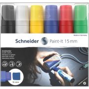 Набор маркеров акриловых Schneider «Paint-it 330», 15мм, ассорти, 6шт.