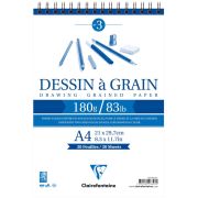 Скетчбук 30л., А4 Clairefontaine «Dessin a grain», на гребне, мелкозернистая, 180г/м2