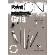 Скетчбук - альбом для смешанных техник 30л., А3, на склейке Clairefontaine «Paint'ON Grey», серый, 250г/м2