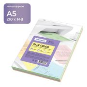 Бумага цветная OfficeSpace «Pale Color», А5, 80г/м2, 100л., (5 цветов)