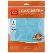 Салфетка для мытья пола OfficeClean «Премиум», голубая, микрофибра, 70*80см, индивид. упаковка