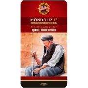 Карандаши акварельные Koh-I-Noor «Mondeluz Old Man 3722», 12цв., заточен., метал. пенал