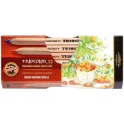 Карандаши цветные Koh-I-Noor «Jumbo Triocolor 3151», 12цв., трехгран., утолщен., неокр. корпус, картон