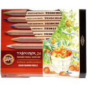 Карандаши цветные Koh-I-Noor «Jumbo Triocolor 3151», 24цв., трехгран., утолщен., неокр. корпус, картон