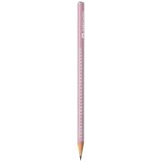 Карандаш ч/г Faber-Castell «Sparkle» В, трехгранный, заточен., дымчато-розовый
