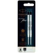 Стержень шариковый объемный Parker «QuinkFlow Ball Point» черный, 98мм, 1,0мм, метал. корпус, 2шт., блистер