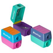 Точилка пластиковая Berlingo «ColorShift» 2 отверстия, контейнер, ассорти, туба