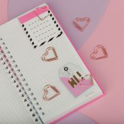 Скрепки фигурные 27мм, MESHU «Hearts», 6шт., пакет с европодвесом