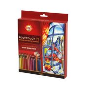 Карандаши цветные художественные Koh-I-Noor «Polycolor 3837», 72цв., заточен.+ 2 точилки+3 ч/гр. кар. 1500, картон, европодвес