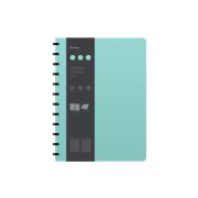 Бизнес-тетрадь А4+, 80л., Berlingo «Instinct», клетка, на кольцах,с возм. зам. блока, 80г/м2, пластик. (полифом) обл., линейка-закладка, мятный/черный