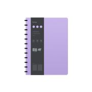Бизнес-тетрадь А4+, 80л., Berlingo «Instinct», клетка, на кольцах, с возм. зам. блока, 80г/м2, пластик. (полифом) обл., линейка-заклад., лаванда/чер.