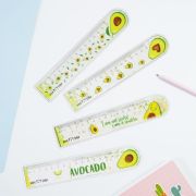 Линейка 15см MESHU «Avocado» ПВХ с блестками, гибкая, ассорти, европодвес
