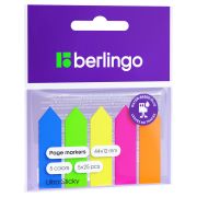 Флажки-закладки пластиковые Berlingo «Ultra Sticky», 12*44мм, стрелки, 25л*5 неоновых цветов
