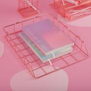 Лоток для бумаг горизонтальный MESHU «Rose Gold», металл