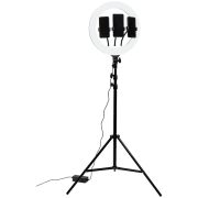 УЦЕНКА-Светильник настольный кольцевой Artstyle TL-603B, 36Вт, LED, диммирование 10 уровней, штатив до 2,1м, USB-порт, блок питания