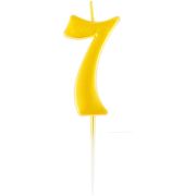 Свеча для торта с держателем MESHU «Цифра 7», 5,2см, золотая