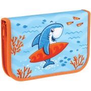 Пенал 1 отделение, 200*130 Мульти-Пульти «Surf Shark», доп. секция, ткань