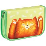 Пенал 1 отделение, 210*130 Мульти-Пульти «Lazy Cat», две откидные секции, ткань