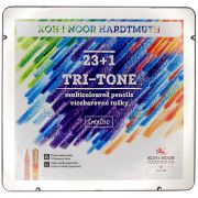 Карандаши многоцветные Koh-I-Noor «TRI-TONE 3444», 24шт., металл.коробка