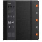 Бизнес-тетрадь А4+, 80л., Berlingo «Steel&Style Pro», клетка, на гребне, 80г/м2, перфорация, разделители, линейка, закладка, черная