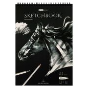 Скетчбук 40л., А4 ArtSpace «Black line. Horse», на гребне, черный блок, 120г/м2