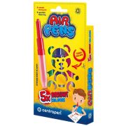 Фломастеры воздушные Centropen «AirPens Bright», 05цв.+1 трафарет, картон. упаковка