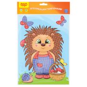 Аппликация помпонами Мульти-Пульти «Ежик», 20*28см, с раскраской, европодвес