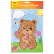 Аппликация помпонами Мульти-Пульти «Мишка», 20*28см, с раскраской, европодвес