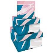 Набор квадратных коробок 3в1, MESHU «Tropical Flower», (19,5*19,5*11-15,5*15,5*9см)