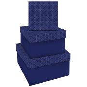 Набор квадратных коробок 3в1, MESHU «Blue style. Top», (19,5*19,5*11-15,5*15,5*9см)