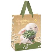 Пакет подарочный 18*23*10см MESHU «Happiness to you», отд. фольгой, крафт