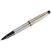 Ручка-роллер Waterman «Expert Stainless Steel GT» черная, 0,8мм, подарочная упаковка