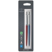 Набор Parker «Jotter London»: шар. ручка Red + гел. ручка Blue, 1,0мм, кнопочн., блистер