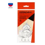Набор карандашей ч/г Красин «Конструктор» 12шт., 2Т (2Н), Т (Н)-2, ТМ (НВ)-4, М (В)-3, 2М (2В)-2, шестигран., заточен., ПП пакет, европодвес