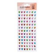 Наклейки акриловые MESHU «Small hearts», 25*10см, стразы, 91 наклейка, инд. уп., европодвес