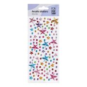 Наклейки акриловые MESHU «Shiny stars», 25*10см, стразы, 137 наклеек, инд. уп., европодвес