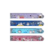Линейка 15см MESHU «Bubble bunny» ПВХ с блестками, ассорти, европодвес