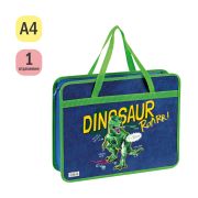Папка с ручками А4 ArtSpace «T-Rex», пластик, на молнии, 80мм